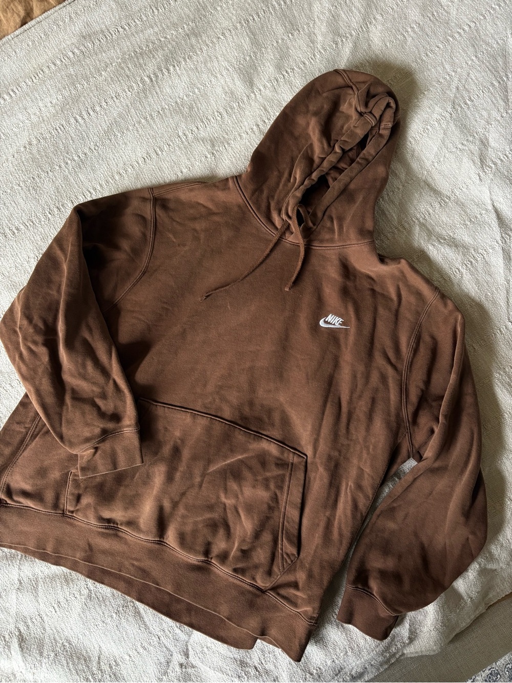 Nike Men's Chocolate Brown Hooded Pullover Sweatshirt